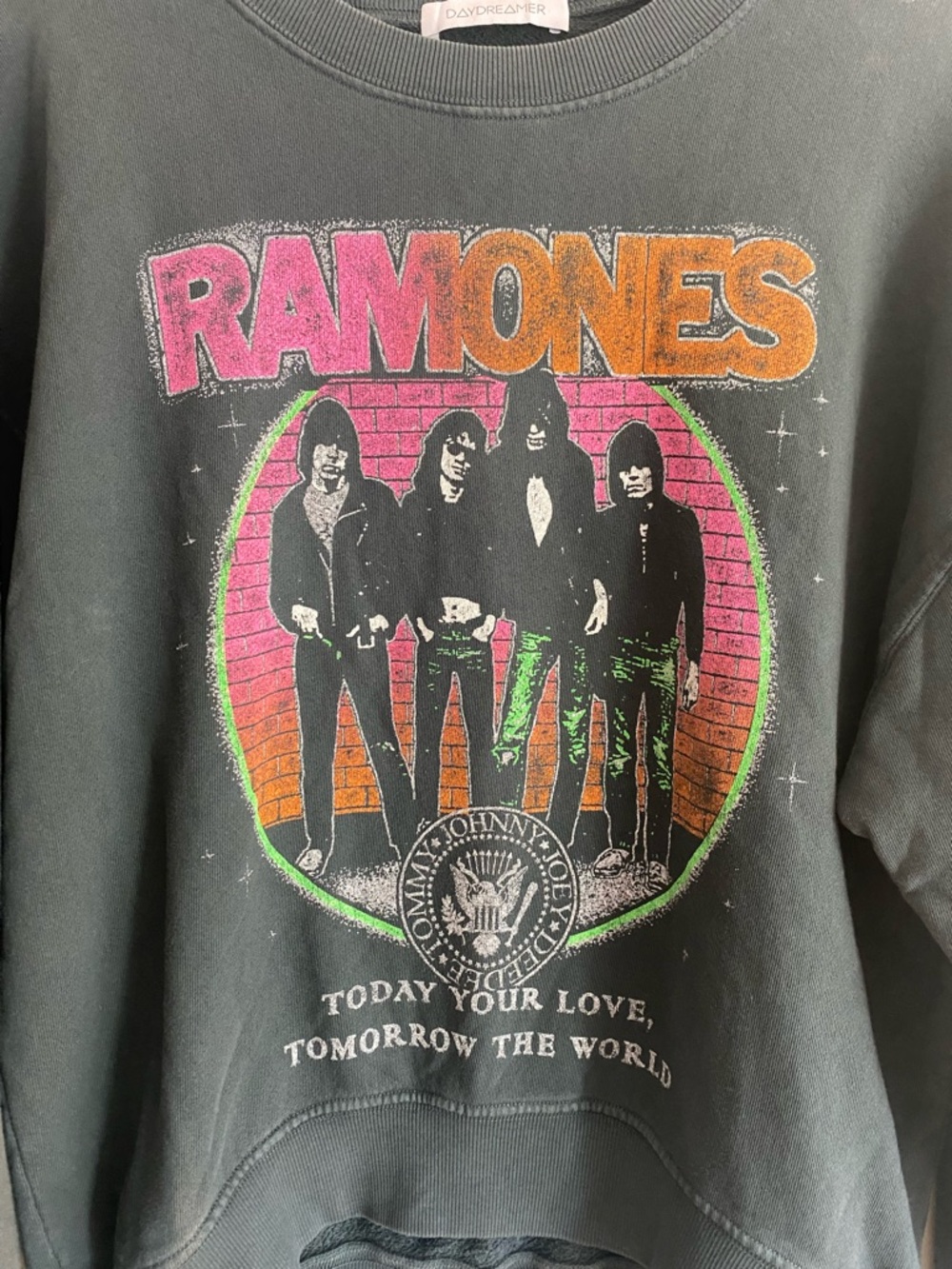 Daydreamer Ramones Sweatshirt Small Today Your Love Tomorrow The World Graphic - Picture 2 of 8